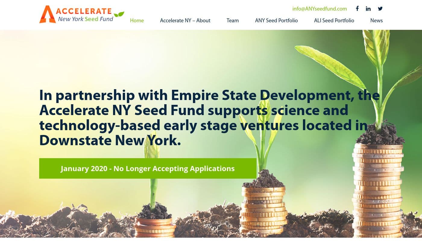 Accelerate New York Seed Fund banner